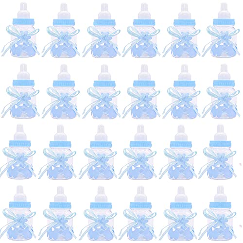 Ziranee Süßigkeiten Flasche,24 PCS Babyflasche Baby Shower Süßigkeiten Flaschen Geschenk Box Baby Shower Dekorationen Babyparty Deko für Jungen Mädchen Partybedarf Taufe Geburtstags von Ziranee