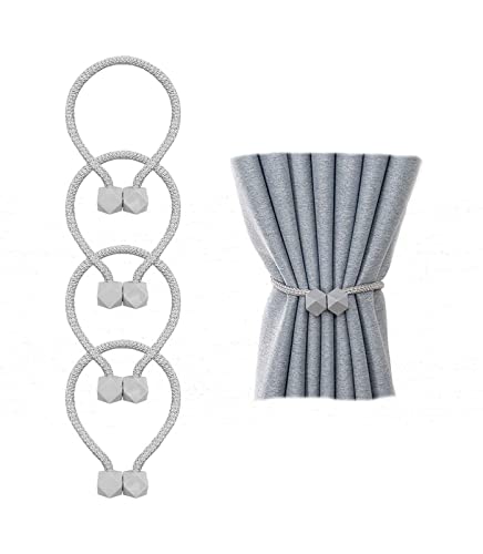 Vorhang Raffhalter,4 PCS Magnetische Vorhang Raffhalter Vorhang Vorhänge Vorhanghalter Seil Holdbacks Gardinenklammern mit Starken Magnet für Büro Hotel Fenster Vorhänge Dekoration von Ziranee