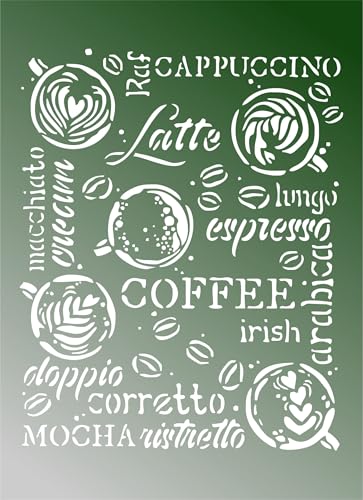 Zita`s Creative Schablone 14,5x20cm - Coffee. Schablone, Stencil von Zita`s Creative