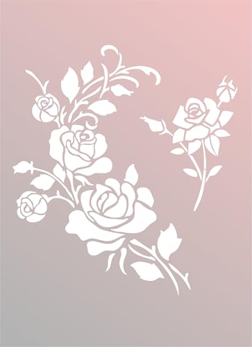 Zita`s Creative Schablone 14,5x20cm - Rosebush. Schablone, Stencil von Zita´s Creative