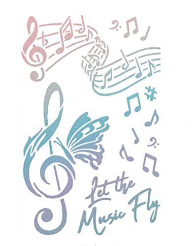 Zita`s Creative Schablone 14x24cm - Let the music fly. Schablone, Stencil von Zita´s Creative