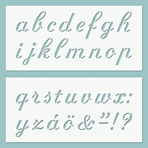 Zita's Creative Schablone 9,5x20cm, 2er - ABC Calligraphy lower case. Schablone, Stencil von Zita's Creative