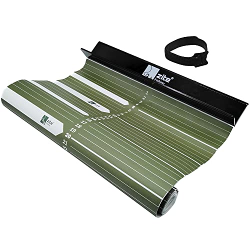 Zite Fishing Fisch-Maßband Angeln mit Anschlag - XXL Ruler Aufrollbar 140x30cm - Roll-Up Measure-Mat zum Fische Messen von Zite