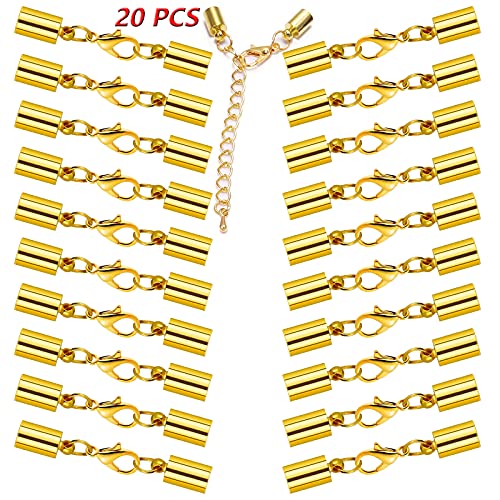 20 Stk Stainless Steel Jewellery Clasps Chain Clasps Jewellery Clasp Crimping Ends Verschleißfest Langlebig Für Ohrringe, Halsketten, Armbänder, Amulette, Anhänger, Schmuckherstellung Usw—4MM, Golden von Ziyero