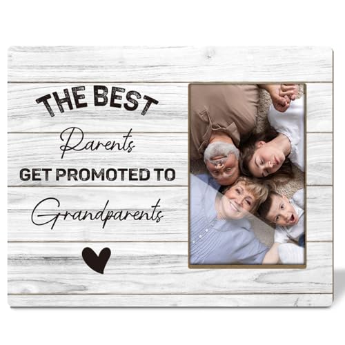 Bilderrahmen für Großeltern, mit Aufschrift "The Best parents Get Promoted To Great Grandparents, 10,2 x 15,2 cm, Holz-Bilderrahmen für Tischplatte oder Wand, Baby-Ankündigung, Geschenke für von Ziyouza