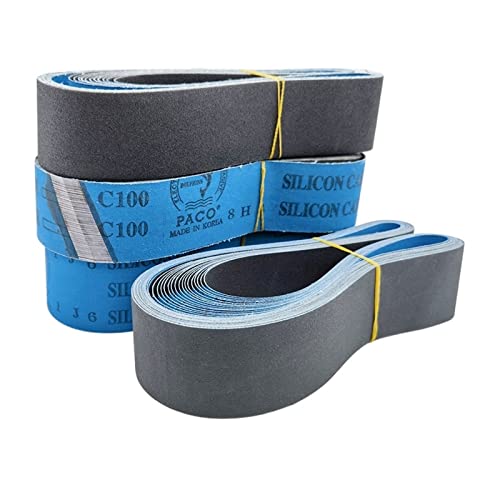 Zjpgcsdsc Schleifbänder 5PCS 2" x 36" Carborundum-Schleifsieb 50 x 915mm Schleifband for Metall 915 Schleifbänder mit Körnung 60-1000 Mix Pack(Blue,100) von Zjpgcsdsc