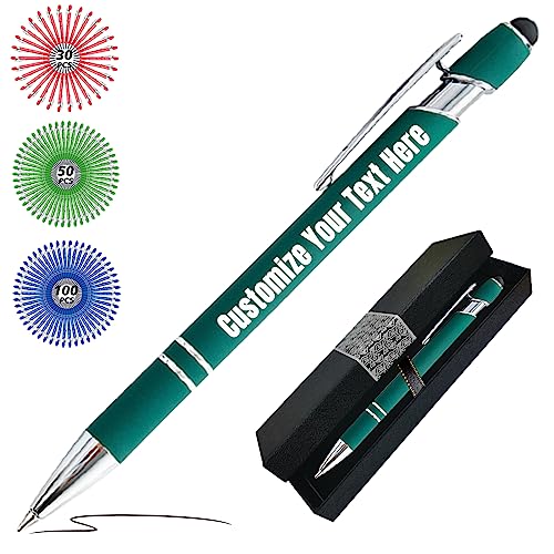 Zkgiftsdz Kugelschreiber Personalisiert mit Gravur Personalisierte Kulis Stift mit Namen Logo Wunschtext-Von 1 bis 500 Stück Schwarz von Zkgiftsdz