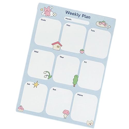 Zktfyshk 100 Blatt Hasen Haftnotizen A 6 Tagesplan Haftnotizen Lovely Animal Memo Pad Wochenplan Schule Bürobedarf von Zktfyshk