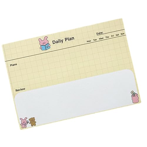 Zktfyshk 100 Blatt Hasen Haftnotizen A 6 Tagesplan Haftnotizen Lovely Animal Memo Pad Wochenplan Schule Bürobedarf von Zktfyshk