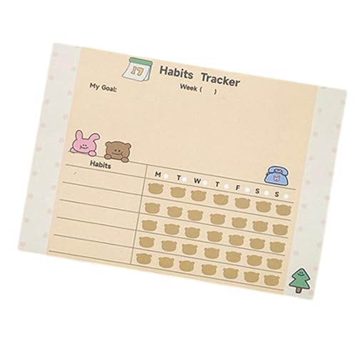 Zktfyshk 100 Blatt Hasen Haftnotizen A 6 Tagesplan Haftnotizen Lovely Animal Memo Pad Wochenplan Schule Bürobedarf von Zktfyshk