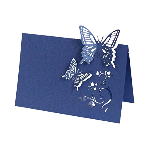 Zktfyshk Namenskarten für Hochzeiten, Bankette, Dinnerpartys, Weiß, Blau, Gold, 100 Stück von Zktfyshk