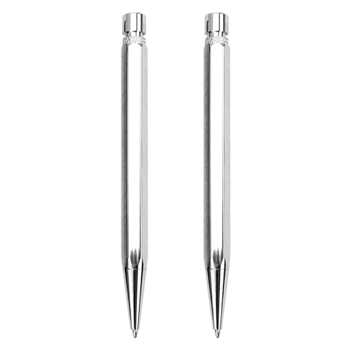 Zktfyshk Sechseckiger Kugelschreiber, einziehbarer Metall-Kugelschreiber, 1,0 mm Spitze, reibungsloses Schreiben, Signierstift, Gastschild, 2 Stück von Zktfyshk