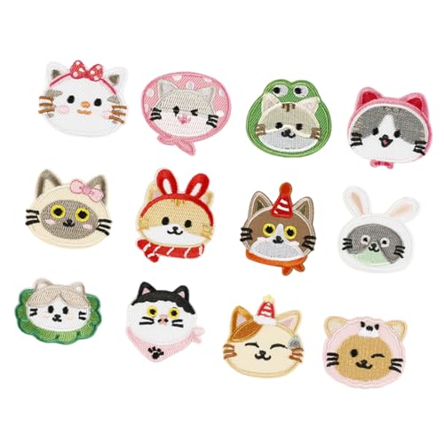 12 PCs Kätzchen Gestickte Flecken Cartoon Katzen Die Eisen Auf Applique Nähen Für Kleider 12 PCs Kätzchen Gestickte Flecken Cartoon Katzen Die Eisen Auf Applique Nähen Für Kleider von Zkydhbd