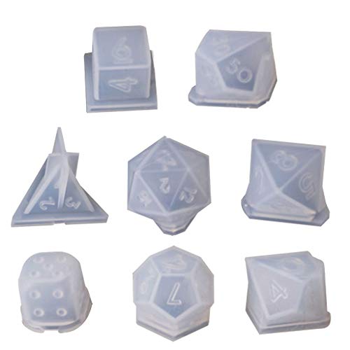 8 Formen Harz Würfel Formen Epoxy Casting Set Anzahl Buchstaben Betrieb Silikon Form Für Tisch Brettspiel Der Werkzeug von Zkydhbd