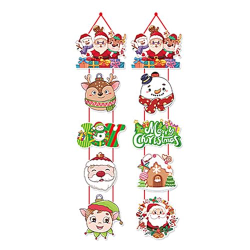 Weihnachten Cartoon Santa Schneemann Deer Tür Vorhang Hängen Zeichen Anhänger Dekorationen Für Festival Home Dekore Ornament von Zkydhbd