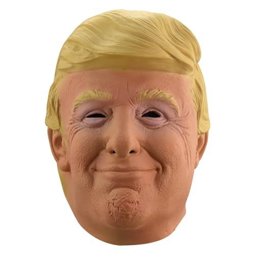 Zkydhbd Maskerade Hut Trumps Hut Vollkopf Hut Halloween Kostüm Hut Latex Hut Alter Mann Hut Lustiger Hut für Karneval von Zkydhbd