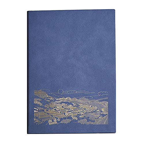 Journaling-Notizbücher, Notizbuch-Schreibbuch-Notizblock mit Hardcover, B5, weiche Oberfläche, Kunstleder, 100 g/m², 100 Blatt Papier, geeignet for die Hand, Büro-Hardcover-Notizbuch(Dark blue) von ZlZqlyx