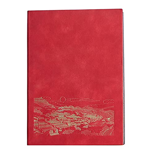 ZlZqlyx Journaling-Notizbücher, Notizbuch-Schreibbuch-Notizblock mit Hardcover, B5, weiche Oberfläche, Kunstleder, 100 g/m², 100 Blatt Papier, geeignet for die Hand, Büro-Hardcover-Notizbuch(Red) von ZlZqlyx