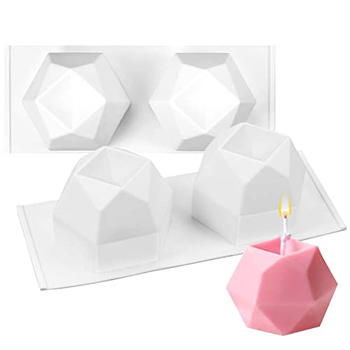 Zliger 2x Kerzengießform Silikon 3D Kerze Form Kerzenherstellung Gießformen Schokoladen-Backformen Seife Form DIY Backwerkzeuge Candle Silikonform Kerzenform Kerzen Gießform für Kerzen Pudding Kuchen von Zliger