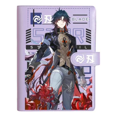 Honkai Star Rail Blade Journal Planer Anime Merch Spielfigur Edelstahl Binder PU Leder 160 Seiten mit Magnetverschluss Geschenk für Geburtstag Jahrestag von Zllada