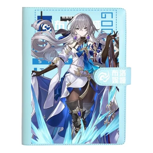 Honkai Star Rail Bronya Journal Planer Anime Merch Spielfigur Edelstahl Binder PU Leder 160 Seiten mit Magnetverschluss Geschenk für Geburtstag Jahrestag von Zllada