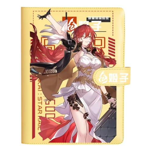 Honkai Star Rail Himeko Journal Planer Anime Merch Spielfigur Edelstahl Binder PU Leder 160 Seiten mit Magnetverschluss Geschenk für Geburtstag Jahrestag von Zllada