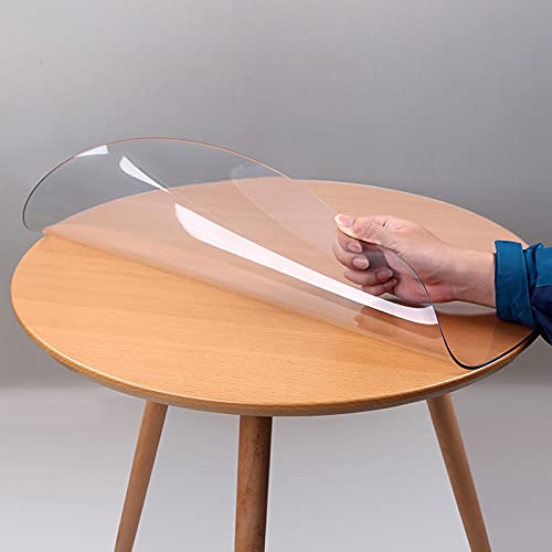 Runde Home Desk Transparente Tischdecke,1mm Dicke Tischdecke Tischfolie,Esszimmer Tabelle Beschützer,Verbrühungsschutz und Keine Verfärbung Schutzfolie (Diameter 135cm/53inch) von Zlovne