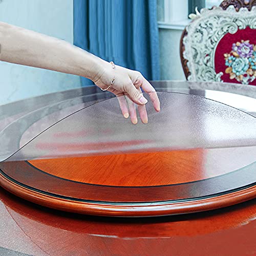 Zlovne Runde Matte Tischdecke,Transparente PVC Folie Schutzfolie Tischschutz Ohne Geruch 2 mm Dick,für Holz Couchtisch,Verschleißfester Schutztischdecke,Kann Geschnitten Werden (Diameter 55cm/22inch) von Zlovne