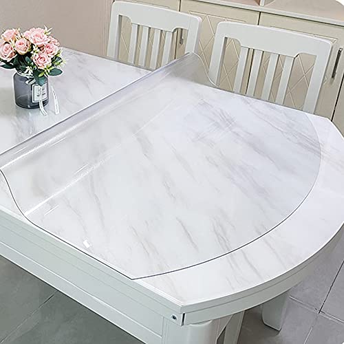 Zlovne Ovale PVC Tischdecke Tischschutz Schutzfolie,2 mm Dicke Weich Folie,Matter Tischdecke Tischfolie Für Marmor/Glas/Holz,100% Wasserdicht Abwischbar,60° Abgeschrägte Kante (70x120cm/28x47inch) von Zlovne