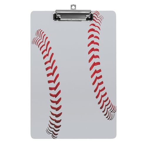 Baseballball-Klemmbrett aus Acryl mit Clips – tragbares, stapelbares Klemmbrett mit einziehbarer Schlaufe, 21,6 x 31,8 cm von Zltegako