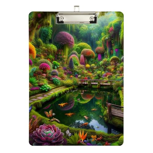 Exotic Garden Klemmbretter, flache Klemmbretter für Kinder, A4, Briefgröße, 31,8 x 22,9 cm, silberfarbener Clip Exotic Garden Klemmbretter, flache Klemmbretter für Kinder, A4, Briefgröße, 31,8 x 22,9 cm, silberfarbener Clip von Zltegako