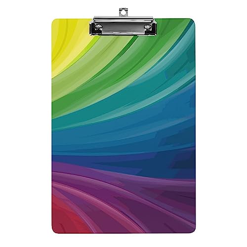 Klemmbrett A4, buntes Regenbogen-Klemmbrett, Acryl-Klemmbretter für Büro, Schule von Zltegako