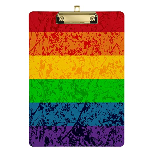 Rainbow Gay Pride Flag LGBT Acryl-Klemmbrett, Acryl-Klemmbrett für Klassenzimmer, Büro, Krankenpflege, A4, Briefgröße, 31,8 x 22,9 cm, silberfarbener Clip Rainbow Gay Pride Flag LGBT Acryl-Klemmbrett, Acryl-Klemmbrett für Klassenzimmer, Büro, Krankenpflege, A4, Briefgröße, 31,8 x 22,9 cm, silberfarbener Clip von Zltegako