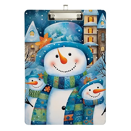 Schneemänner Acryl-Klemmbrett, Acryl-Klemmbretter für Klassenzimmer, Büros, Krankenpflege, A4, Briefgröße, 31,8 x 22,9 cm, silberfarbener Clip Schneemänner Acryl-Klemmbrett, Acryl-Klemmbretter für Klassenzimmer, Büros, Krankenpflege, A4, Briefgröße, 31,8 x 22,9 cm, silberfarbener Clip von Zltegako
