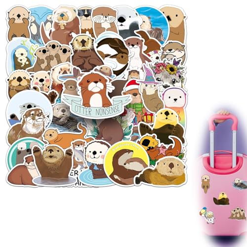 50 PCS Eurasian River Otter Aufkleber, Aufkleber Kinder, Vinyl Wasserdicht Aesthetic Aufkleber für Jugendliche Kinder Erwachsene von ZmdecQna