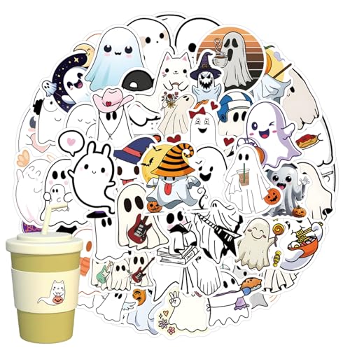 60 Stück Gespenst Aufkleber - Geist Aufkleber für Laptop - Halloween Ghost Stickers - Wasserdichte Vinyl Aufkleber for Auto Laptop Telefon Gitarre Skateboard 60 Stück Gespenst Aufkleber - Geist Aufkleber für Laptop - Halloween Ghost Stickers - Wasserdichte Vinyl Aufkleber for Auto Laptop Telefon Gitarre Skateboard von ZmdecQna