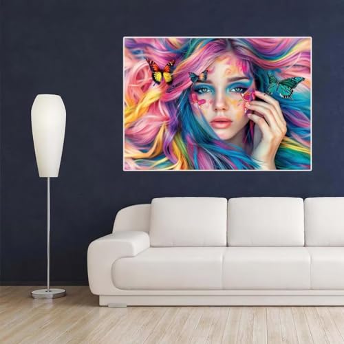 40x50cm 5D Diamond Painting Erwachsene, Mädchen Bunt DIY 5D Diamant Painting Bilder mit Zubehör, Diamant Malerei Diamant Kunst Stickerei Kreuzstich Arts Basteln Kits für Geschenk Home Wand Décor D741 von Znnegxiia