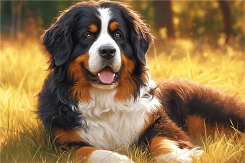 Diamond Painting Berner Sennenhund Diamond Painting Bilder Erwachsene und Kinder Malen Nach Zahlen Crystal Arts Craft Cross Stickerei 5D Diamant Painting für Wand Dekor Diamant Malerei 30x40cm von Znnhtyj