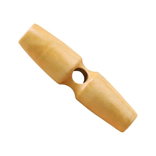 Knebelknöpfe aus Naturholz, Einzelloch-Holzhorn-Ersatzknöpfe, Olivenform, Holzknebel, Nähschnalle, Basteln, DIY-Kleidungszubehör, Beige, 40 mm, 30 Stück von ZoTuoART