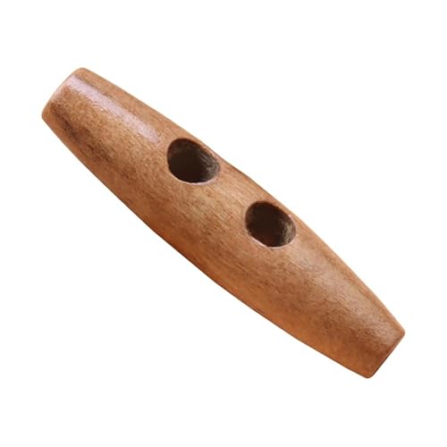 Knebelknöpfe aus Naturholz – Holzhorn, 2 Löcher, Ersatzknöpfe – Olivenform, Holzknebel, Nähschnalle, Basteln, DIY-Kleidungszubehör, braun-hell, 40 mm, 30 Stück von ZoTuoART