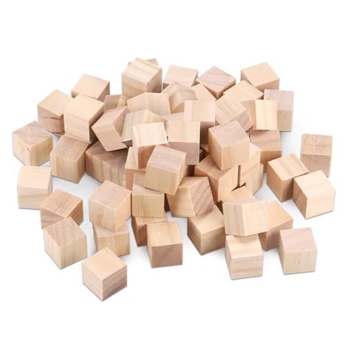 Zocipro 140 Stück Holzwürfel 20x20x20mm, Holz Würfel Kleine, Holzblöcke zum Basteln für DIY Malen Handwerk Dekoration Zahlen von Zocipro