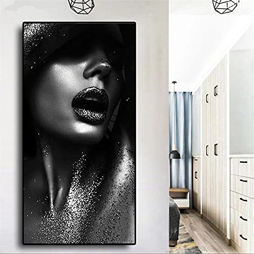 Zocunzi Diamond Painting Schwarze sexy Frau,5D Diamond Painting Set,Diamant Painting Bilder Groß, DIY Diamant Malerei Erwachsene & Kinder,Diamant Kunst Handwerk für Heimdekor Wand 50x100cm/20x39in von Zocunzi