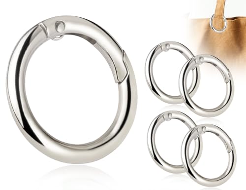 ZoeTekway 4 Stück Runde Karabiner,Zink Legierung Karabinerhaken,Karabinerring,Ringkarabiner Snap,Schlüsselanhänger ringe,Schlüsselbund Zubehör,O-Ring Taschenringe,Schlüsselkette ring,Für Key Rings von ZoeTekway