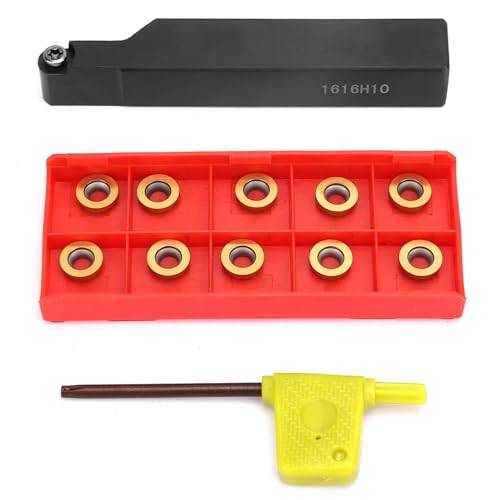 10 Pcs Lathe Turning Tool Holder, Milling Inserts Blade Milling Cutter, Turning Tool Holder Kit, Steel, with Wrench, for DIY Woodturning Tools von Zoeyilan