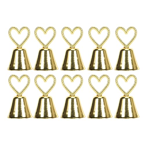 10 Stück Tischnummernhalter, glockenförmiger Tischkartenhalter, Tischschildständer, Fotobildhalter, für Tafelaufsätze, Hochzeitsempfang, Party, Geburtstag (Gold Silber) (Gold) von Zoeyilan