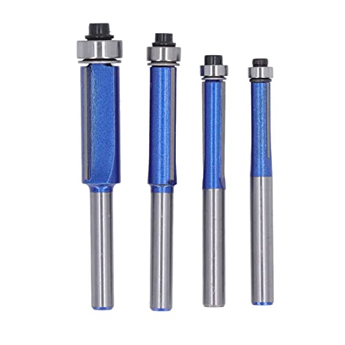 4 PCs Flush Trim Router Bit Set, Flush Trim Router Bit Set, Holzbearbeitungs -Mahlen -Cutter -Werkzeug, 1/4 Zoll Schaft, Tungstenstahllegierung, für Sperrholzholz von Zoeyilan