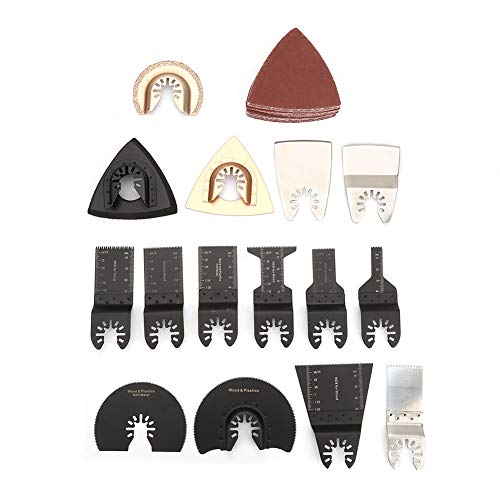 40 PCs oszillierende Multitool -Blades -Accessoires -Kits, oszillierende Sägenklingen, Multi -Werkzeug -oszillierende Werkzeugblätterzubehör mit Sandpapier, für von Zoeyilan