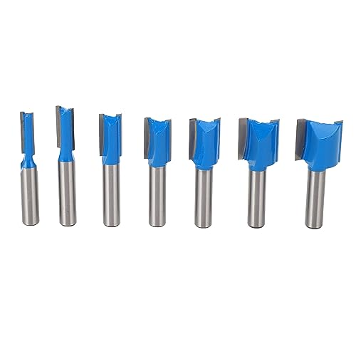 7 Stcs Straight Router Bit, Shank Double Flötenholz -Trimmschneider, gerade geschnittenes Router -Bit -Set, Vergas von Zoeyilan