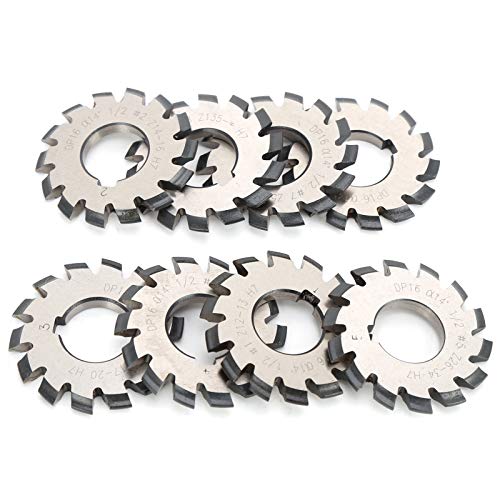 8PCs Involved Gear Fräser Cutter Set Hochgeschwindigkeitsstahl -Schneidwerkzeuge 14,5 ° 55 mm 22 mm von Zoeyilan