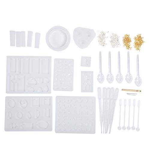 DIY Silikon-Schmuckguss-Set, Harz-Schmuckherstellungsset für Ohrringe, Halsketten, Schlüsselanhänger und Ornamente, DIY-Bastelzubehör-Set von Zoeyilan